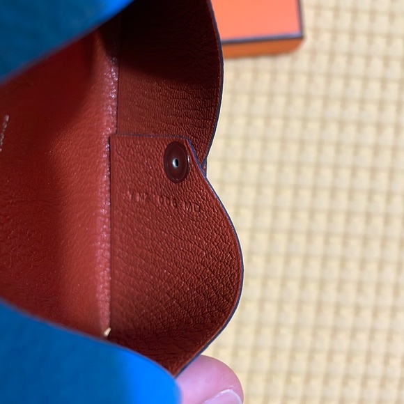 Hermes Calvi card holder Duo color Blue Frida & Fauve - Picture 5 of 5